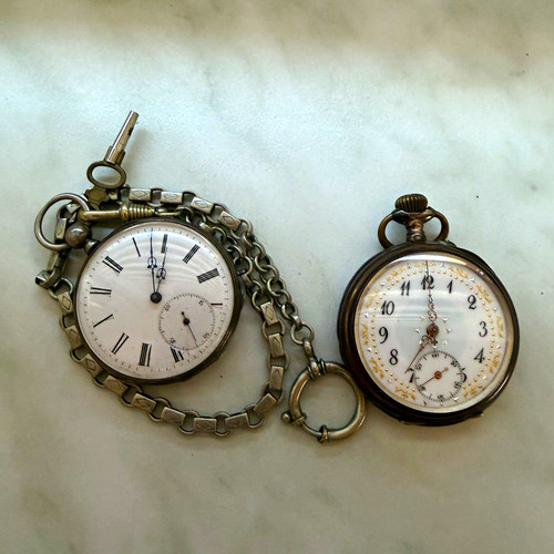 Mechanische taschenuhr - 2x,